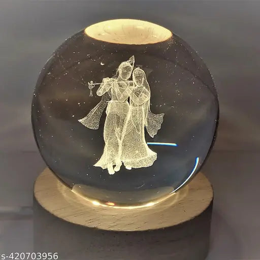 Lord Krishna ji Crystal ball lamp