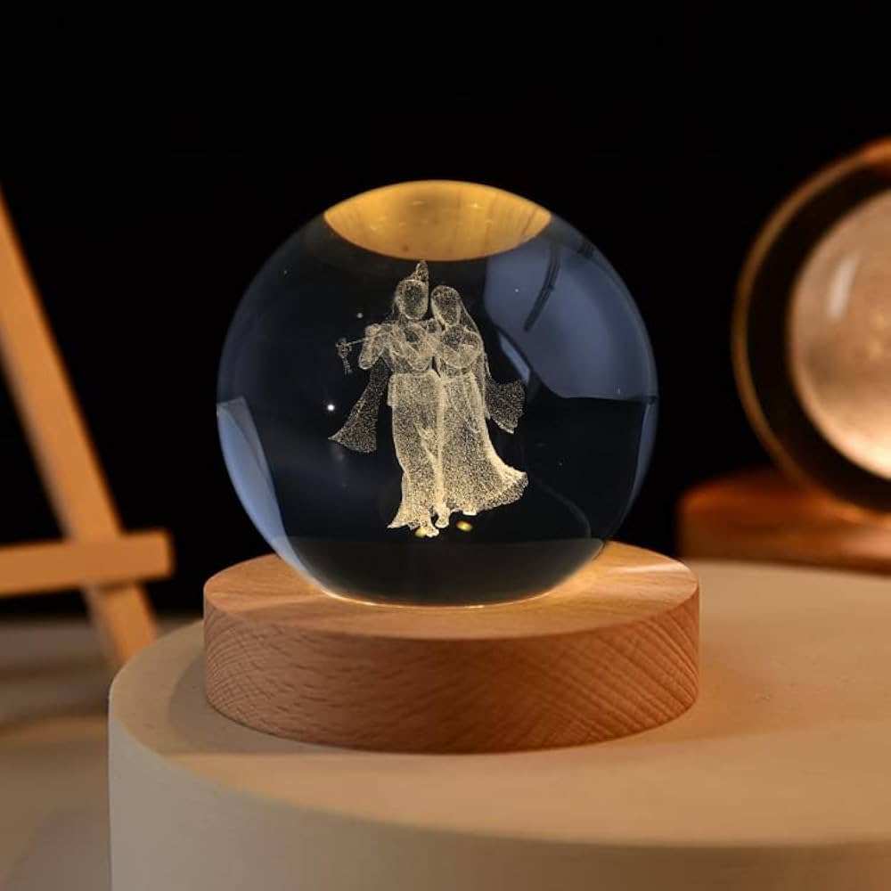 Lord Krishna ji Crystal ball lamp