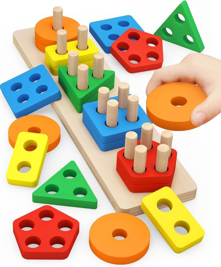 Geometric Shape Sorting & Stacking toys for kids