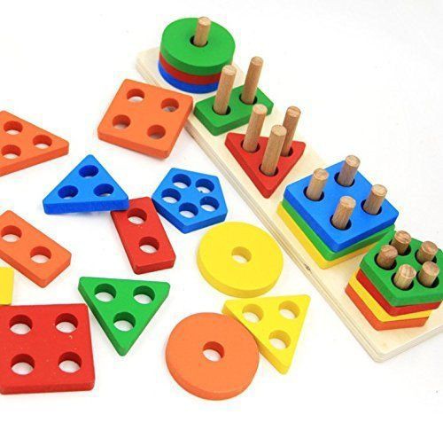 Geometric Shape Sorting & Stacking toys for kids