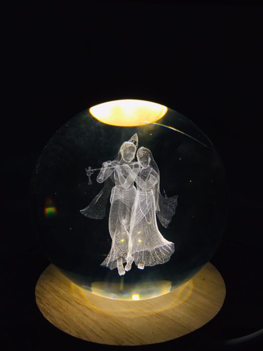 Lord Krishna ji Crystal ball lamp