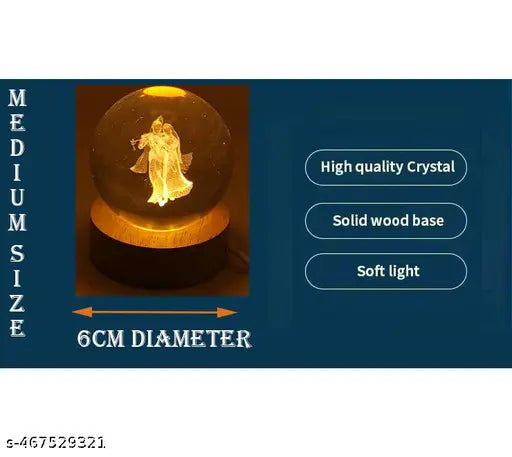 Lord Krishna ji Crystal ball lamp